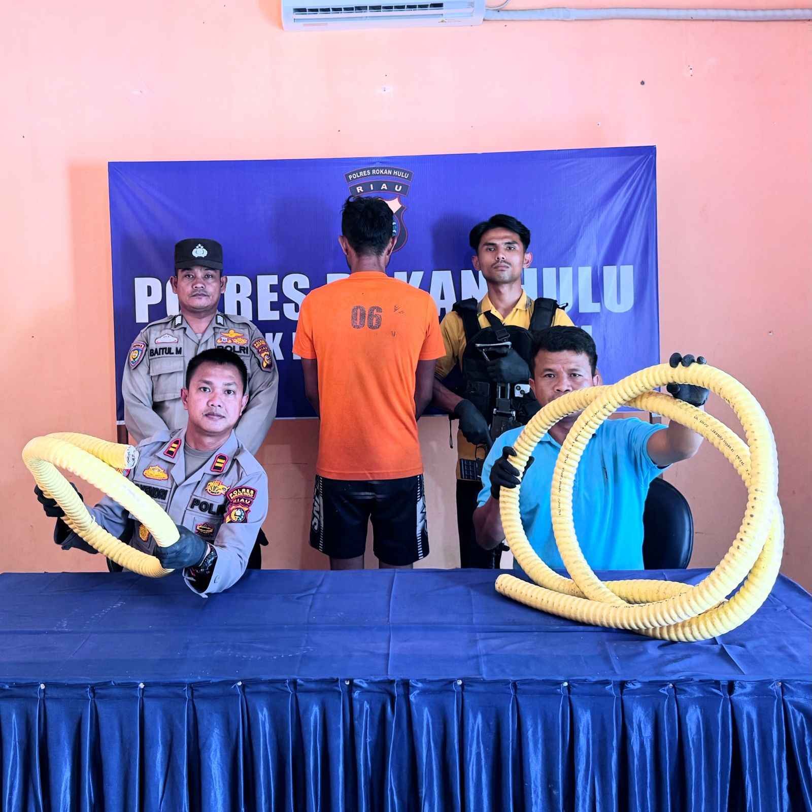 Curi Scondary Cable Milik PT. PHR, Pemuda di Jurong Diamankan Polsek Bonai Darussalam