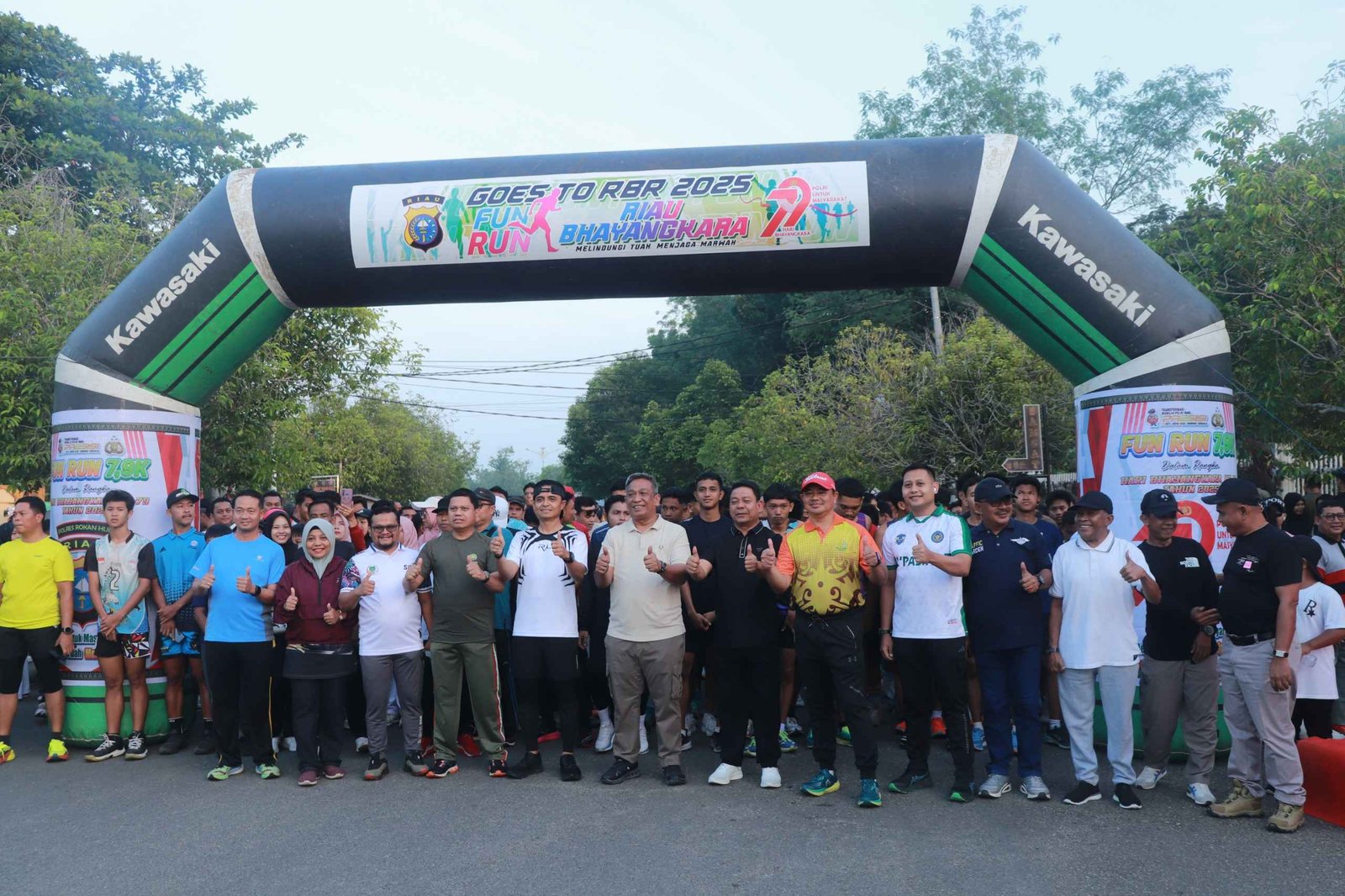 Hari Bhayangkara ke-79, Lapas Pasir Pangarayan Ikuti Fun Run dan Senam Bersama