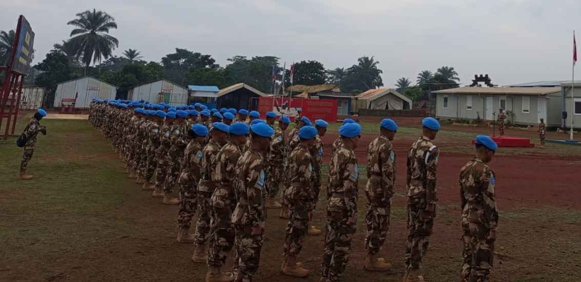 Pasmar 3 Tunjukkan Patriotisme dalam Upacara 17an di Kongo, Afrika