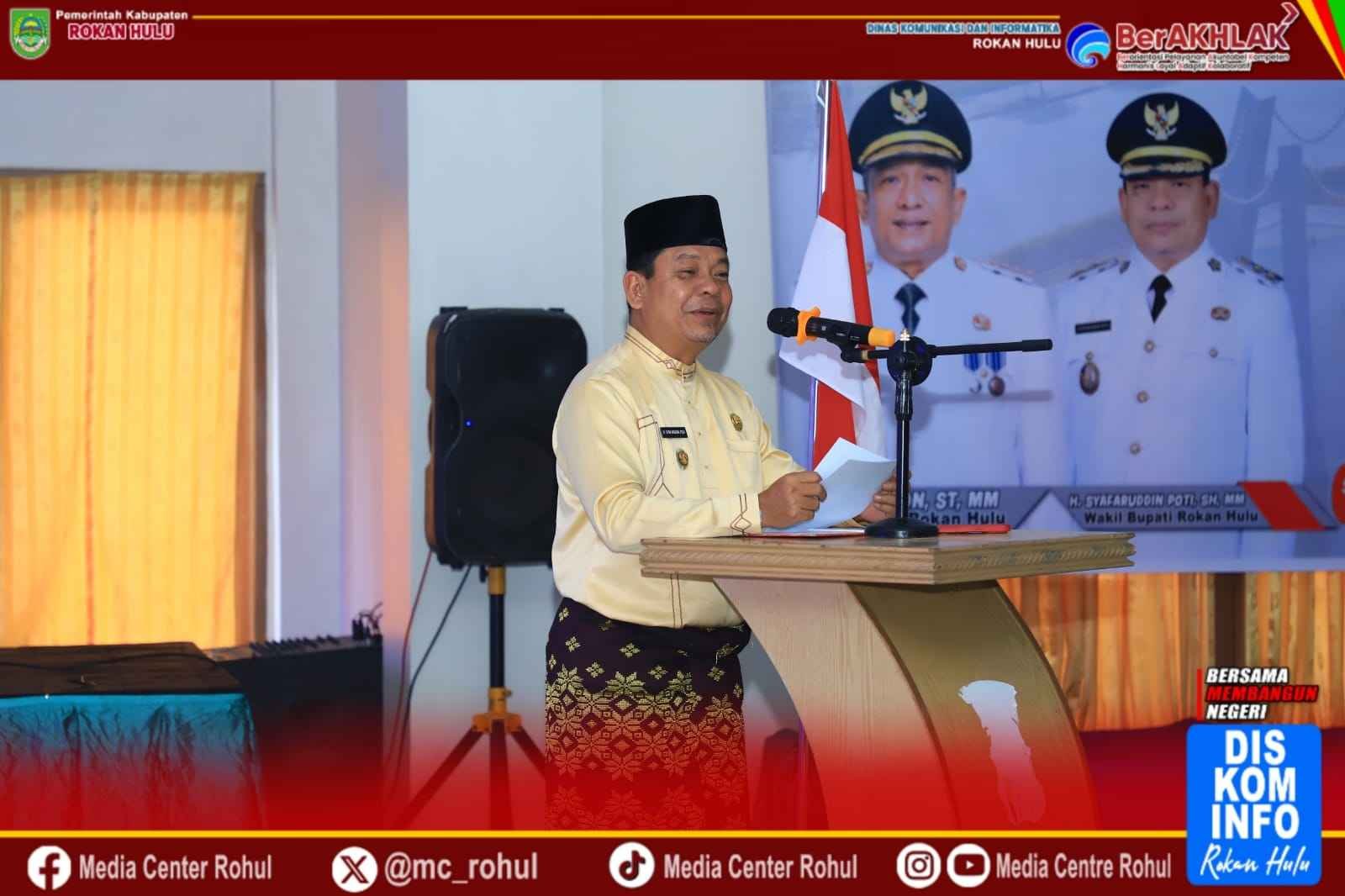 Wabup Syafaruddin Poti Hadiri Pelantikan PWI dan IKWI Rohul 2024-2027