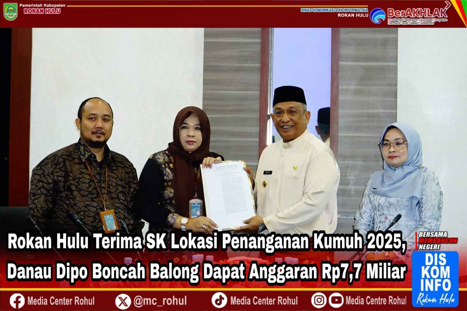 Rokan Hulu Terima SK Lokasi Penanganan Kumuh 2025, Danau Dipo Boncah Balong Dapat Anggaran Rp7,7 Miliar