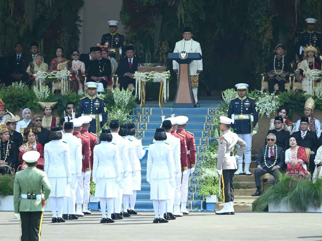 Perdana, Presiden RI Prabowo Subianto Pimpin Upacara Detik-Detik Proklamasi HUT ke-80 Kemerdekaan RI  