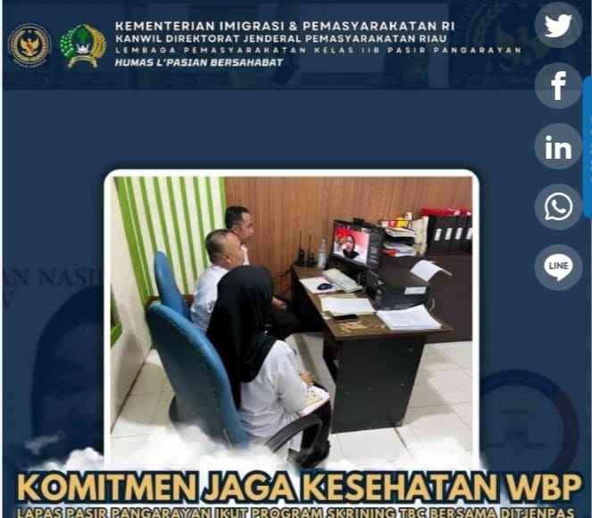 Komitmen Jaga Kesehatan WBP Lapas Pasir Pengarayan Ikut Program Skrining TBC