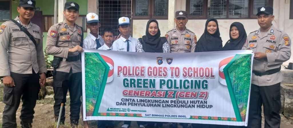 Polres Indragiri Hilir Gelar Program Green Policing dan Penyuluhan Gen Z Cinta Lingkungan di SMP Negeri 1 Tembilahan