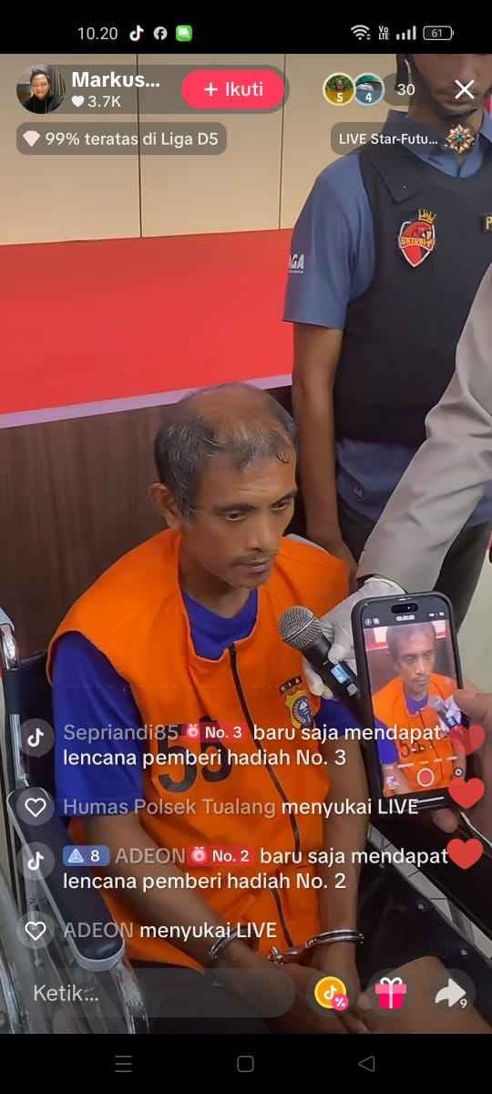 Pelaku Pembunuhan yang mengemparkan warga Perawang barat baru-baru ini, berhasil di tangkap.
