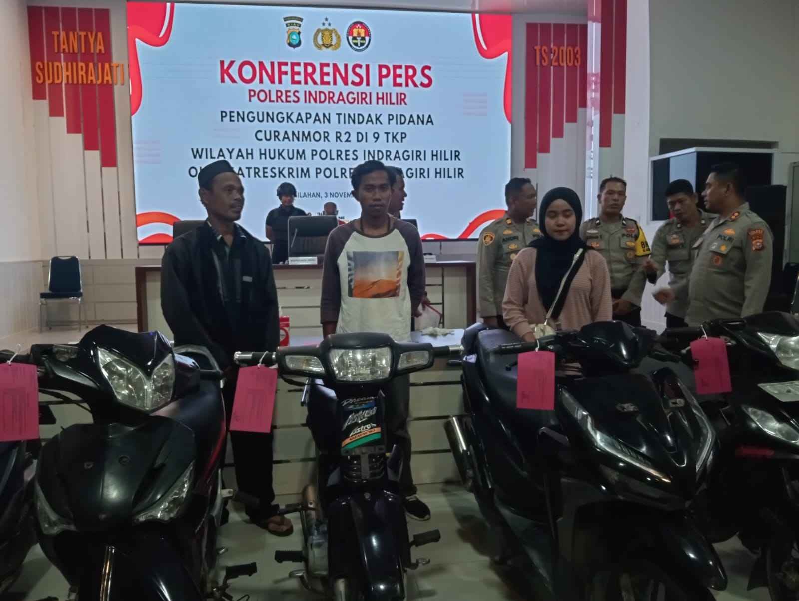 Kapolres Inhil Ungkap Tindak Pidana Curanmor 9 TKP, Libatkan Anak di Bawah Umur