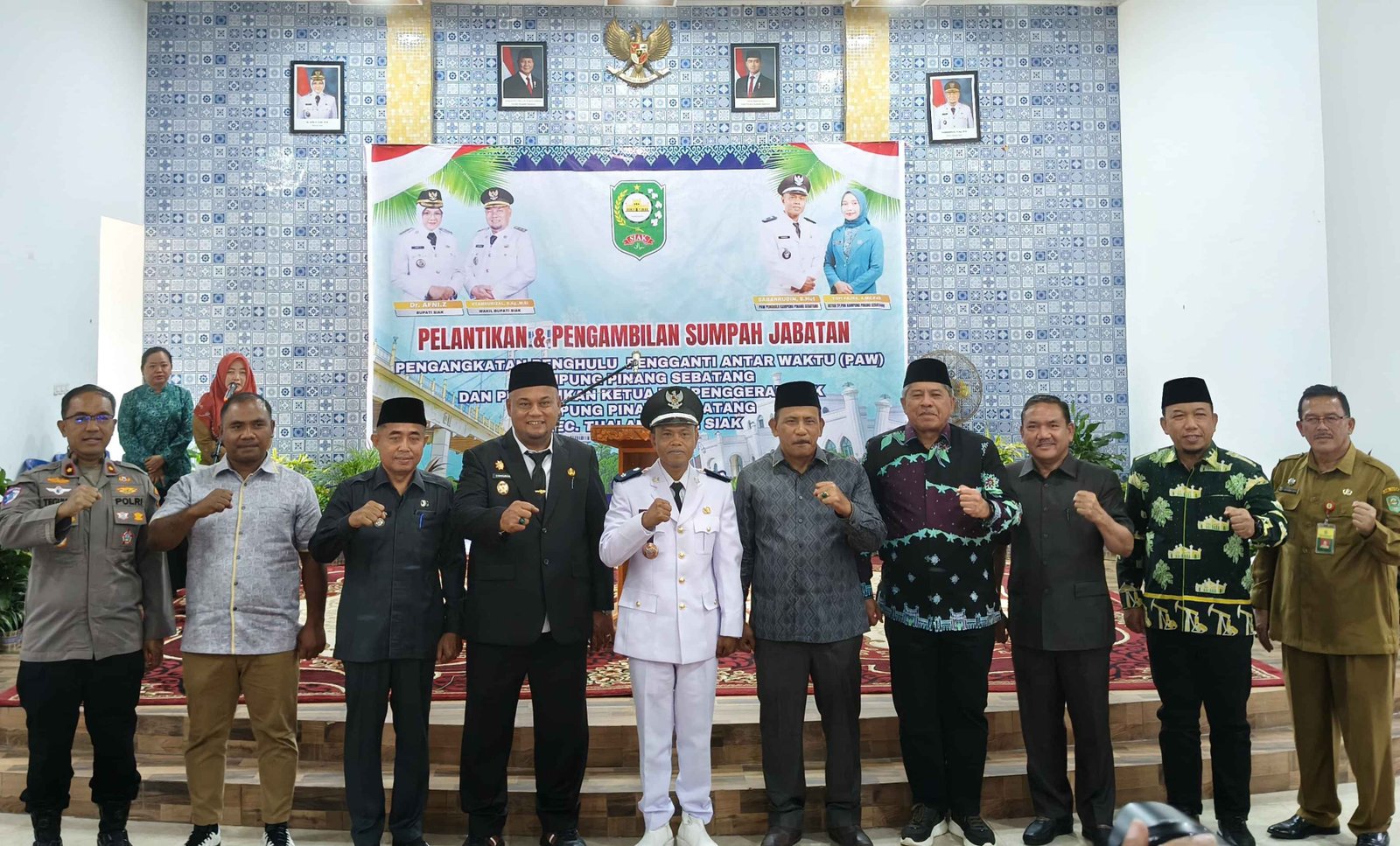 Pelantikan PAW Penghulu Pinang Sebatang, Kapolsek Tualang hadiri dan Ajak Bersinergi Wujudkan Kamtibmas
