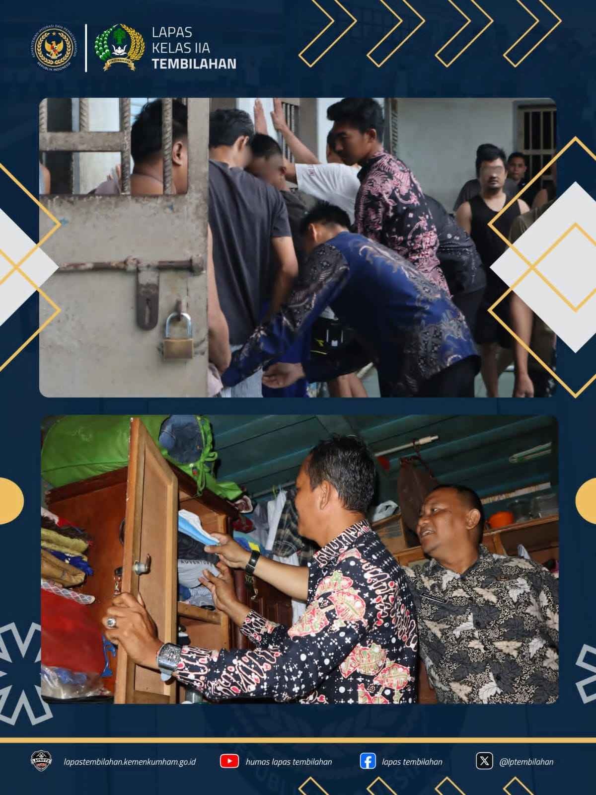 ‎Antisipasi Gangguan Kamtib, Lapas Tembilahan Laksanakan Razia Blok Hunian 