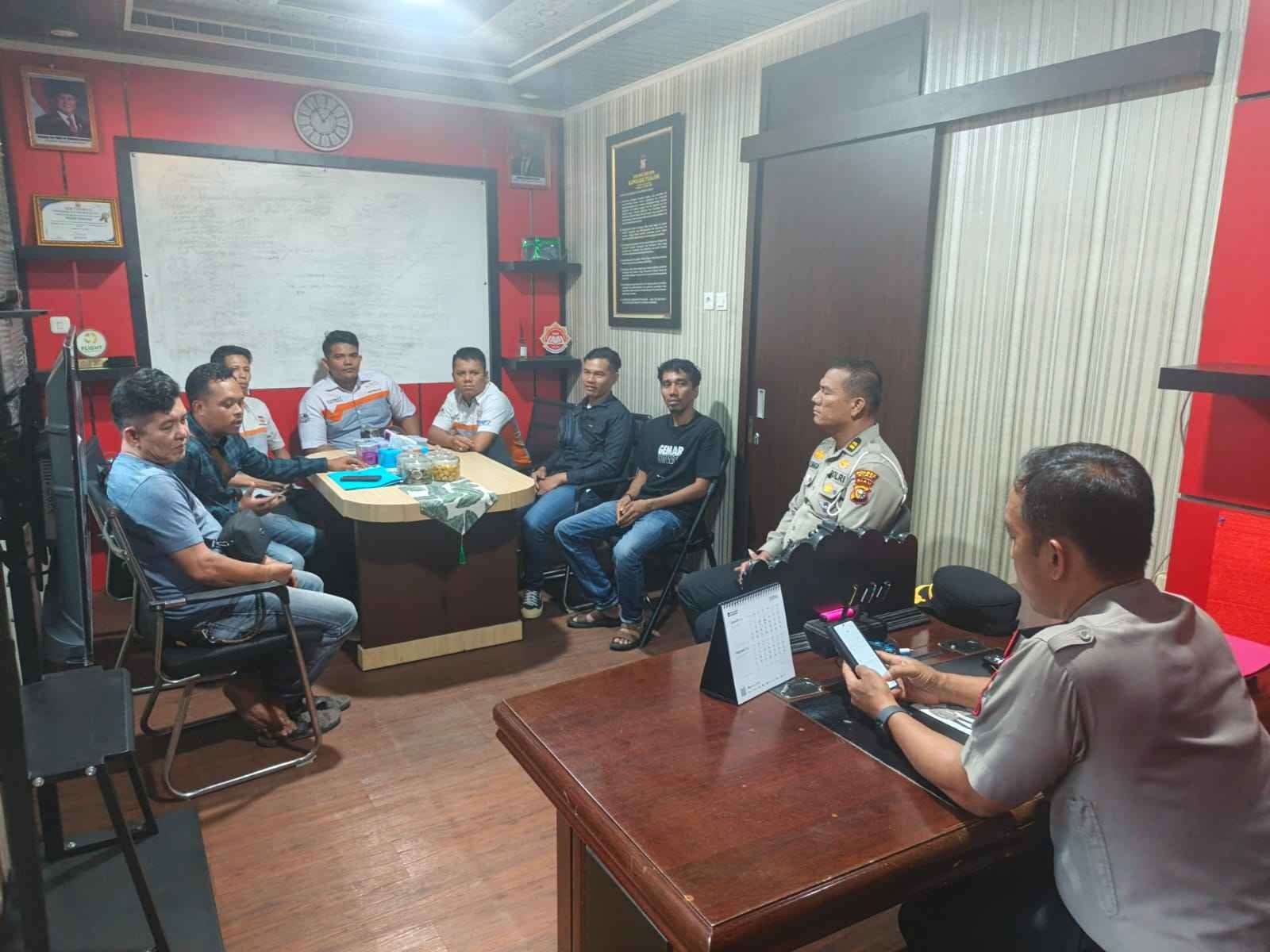 Kapolsek Tualang Terima Kunjungan Silaturahmi Komunitas Motor YVC-I CT & Classmod Perawang