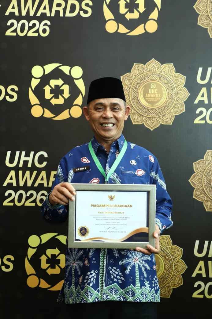 ‎Bupati Inhil Terima UHC Awards 2026, Cakupan Jaminan Kesehatan Tembus 98 Persen