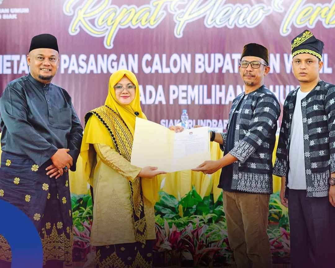 Hasil Pleno KPU, Resmi menetapkan Dr. Afni Z.M.Si dan Syamsurizal.SH. sebagai Bupati Siak Periode 2025- 2030 